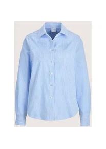 Madeleine Mode Langarmbluse MADELEINE "Hemdbluse Glamour&ouml;se Bluse mit Ziersteinen", Damen, Gr. 40, wei&szlig; (gletscherblau, wei&szlig;), Obermaterial: 100% Baumwolle CO., Modern, Blusen