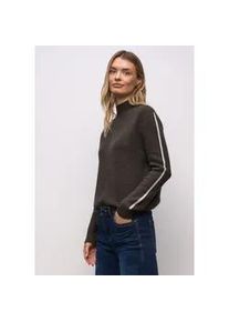 Strickpullover Street One, Damen, Gr. 42, rustic braun meliert, Stoff, 33% Polyester, 31% Polyacryl, 24% Baumwolle, 12% Polyamid, unifarben, normal normal, hoch geschlossener Ausschnitt, Rippb&uuml;ndchen, Pullover Strickpullover, Grobstrick