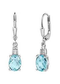 Paar Ohrh&auml;nger Firetti "Schmuck Geschenk Silber 925 Ohrschmuck Ohrringe", silberfarben, kristallwei&szlig;, hellblau, kristallwei&szlig;, hellblau, Ohrringe, Damen, Silber 925 (Sterlingsilber), mit Zirkonia (synth.), Glasstein