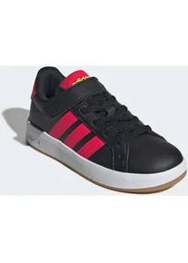 Sneaker Adidas SPORTSWEAR "GRAND COURT 3.0 SCHUHE F&Uuml;R KINDER", M&auml;dchen, Gr. 34, core schwarz, lucid rot, lucid lemon, Synthetik, Textil, Schuhe Sneaker, mit Klettverschluss, f&uuml;r Kinder