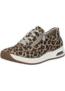 Sneaker Rieker, Damen, Gr. 42, leo, Lederimitat, Schuhe Sneaker, Schn&uuml;rschuh, Halbschuh Freizeitsneaker im leo-Look