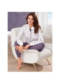 Schlafanzug Ringella, Damen, Gr. 44/46, lila (lila, geringelt), 100% Baumwolle, Homewear-Sets Schlafanzug