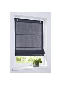 Raffrollo Kutti "Metis", blaugrau, B:80cm H:140cm, Obermaterial: 100% Leinen, Raffrollos, einfarbig, blickdicht, 100% Leinen, mit Edelstahlhaken, pflegeleicht