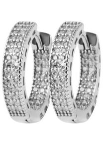 Adelia&acute;s Klappcreolen ADELIA ́S "Damen Ohrringe &ndash; Klappcreole aus 925 Silber mit Zirkonia", Damen, Gr. Damen, Silber 925 (Sterlingsilber), silber, Ohrringe Klappcreolen, Zum Verschenken an Menschen, die Ihnen am Herzen liegen