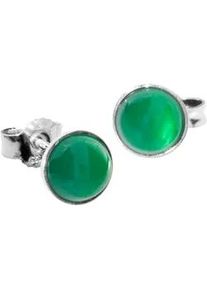 Paar Ohrstecker OSTSEE-SCHMUCK "- Classic 6 mm - Silber 925/000 - Gr&uuml;nachat" Gr. 7, silber (silber 925, silberfarben, wei&szlig;), Ohrringe, Damen, Silber 925 (Sterlingsilber)
