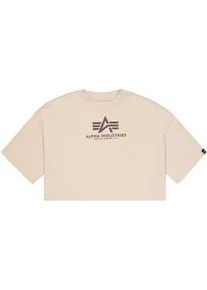 T-Shirt Alpha Industries "Basic T-Shirt BL Cropped PP W", Damen, Gr. XS, organic beige, Obermaterial: 100% Baumwolle, Shirts T-Shirt