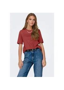 Kurzarmshirt Only "ONLOnly S/S TEE JRS NOOS", Damen, Gr. M, spiced apple, Jersey, Obermaterial: 100% Baumwolle, unifarben, regular fit normal, Rundhals, Shirts, regular fit, casual, Single Jersey, Baumwolle, Rundhals