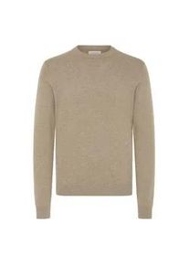 Strickfleece-Pullover Casual Friday "Strickpullover CFHALFDAN", Herren, Gr. S, braun (roasted cashew melange), Obermaterial: 95% Baumwolle CO. 5% Kaschmir WS., Pullover