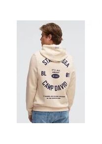 Kapuzensweatshirt CAMP DAVID, Herren, Gr. 4XL, ecru, Sweatware, Material: 65% Baumwolle, 35% Polyester, bedruckt, relaxed fit normal, Rundhals, eingesetzt Rippb&uuml;ndchen, Sweatshirts, mit reflektierenden Details