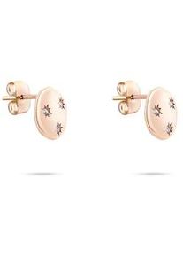 Paar Ohrstecker Tamaris "Schmuck Geschenk Ohrstecker mit funkelnden Steinchen Little Twinkle", ros&eacute;goldfarben, kristallwei&szlig;, kristallwei&szlig;, Ohrringe, Damen, 10,5mm, Edelstahl, mit Zirkonia (synth.)