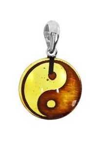 Kettenanh&auml;nger OSTSEE-SCHMUCK "OSTSEE-SCHMUCK Anh&auml;nger Yin-Yang Anh&auml;nger Yin-Yang", wei&szlig;, Schmuckanh&auml;nger, Damen, 26x17mm, Silber 925 (Sterlingsilber), 1,3 g, Kettenanh&auml;nger