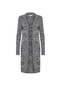 Strickjacke oxmo "Strickjacke OXPhiletta", Damen, Gr. XL, blau (insignia b), Obermaterial: 100% Baumwolle CO., Strickjacken Strickjacke