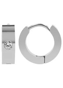 Adelia&acute;s Paar Creolen ADELIA ́S "Damen Ohrringe &ndash; Creole aus Edelstahl mit Strass Steinchen", Damen, Gr. Damen, Edelstahl, silber, Ohrringe, Ideal zum Verschenken &ndash; schlicht und stilvoll