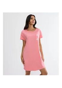 Nachthemd Triumph "Nightdresses NDK X 02", Damen, Gr. 42, N-Gr, cherry rose, Jersey, Obermaterial: 100% Baumwolle, Rundhals, Kleider Nachthemd, weich und atmungsaktiv