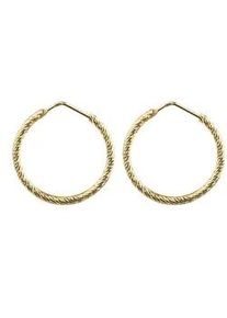 Paar Creolen Firetti "Schmuck Geschenk Silber 925 Ohrschmuck Ohrringe gedrehte Optik" Gr. 25, gelbgoldfarben, Ohrringe, Damen, 25, Silber 925 (Sterlingsilber)