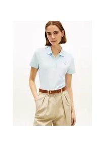 Poloshirt Tommy Hilfiger "1985 Slim Fit Pique Premium", Damen, Gr. M (40), keepsake blau, Piqu&eacute;, Obermaterial: 96% Baumwolle, 4% Elasthan, unifarben, slim fit h&uuml;ftlang, Rundhals, abgesteppt, Shirts, mit Logostickerei, Seitenschlitze
