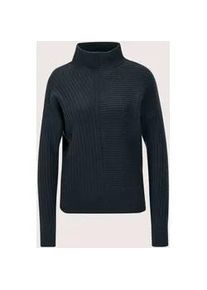 Madeleine Mode Longpullover MADELEINE "Strickpullover Eleganter Wollpullover mit Stehkragen", Damen, Gr. 40/42, blau (marine), Obermaterial: 90% Schurwolle WV. 10% Kaschmir WS., Modern, Pullover Longpullover, Mustermix