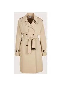 Madeleine Mode Trenchcoat MADELEINE "Trenchcoat Eleganter gef&uuml;tterter Zweireiher", Damen, Gr. 44, beige (berber), Obermaterial: 80% Polyester PES. 20% Viskose CV., Modern, M&auml;ntel, Trench Longform