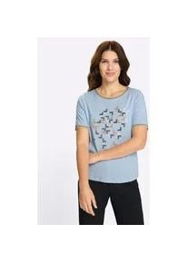 Kurzarmshirt Classic Basics "Kurzarm-Shirt", Damen, Gr. 44, ecru, camel, 100% Baumwolle, bedruckt, gemustert, mehrfarbig, Rundhals, Shirts