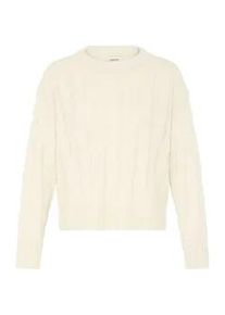 Strickfleece-Pullover oxmo "Strickpullover OXFKIMNI", Damen, Gr. XXL, wei&szlig; (pumice stone), Obermaterial: 50% Polyacryl PAN. 50% Polyester PES., Pullover