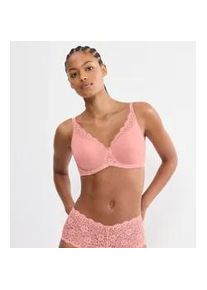 Minimizer-BH Triumph "Amourette", Damen, Gr. 90, Cup F, cherry rose, Microtouch, Obermaterial: 68% Polyamid, 32% Elasthan, BHs Minimizer-BH, verkleinert die Brust optisch, Spitze