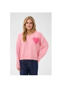 Strickpullover SAINT TROPEZ "PariaSZ V-Neck Pullover", Damen, Gr. M, bonbon, Strick, Obermaterial: 68% Polyamid, 28% Polyester, 4% Elasthan, normal, V-Ausschnitt, Pullover Strickpullover