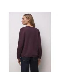 Langarmshirt Street One, Damen, Gr. 34, jazz berry, Web, 48% Baumwolle, 48% Modal, 4% Elasthan, unifarben, regular fit normal, Rundhals, B&uuml;ndchen, Shirts Langarmshirt, im soften Baumwoll-Mix