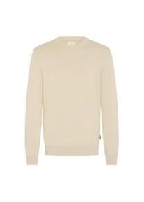 Strickfleece-Pullover Blend "Strickpullover BHDAN", Herren, Gr. M, grau (plaza taupe), Obermaterial: 70% Viskose CV. 30% Nylon NY., Pullover