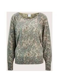 Madeleine Mode Longpullover MADELEINE "Kaschmirpullover Stilvoller Strickpullover mit Fledermaus&auml;rmeln", Damen, Gr. 44/46, wei&szlig; (wollwei&szlig;, berber, graphit), Obermaterial: 100% Kaschmir WS., Modern, Pullover Longpullover, Good-Cashmere-Qualit&auml;t