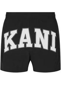 Badeshorts Karl Kani "Karl Kani Herren KM241-052-1 Karl Kani Serif Board Shorts", Herren, Gr. XS, US-Gr&ouml;&szlig;en, schwarz, wei&szlig;, 100% Polyimid, Badehosen Badeshorts