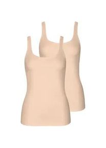 Achseltop LISCA "2er Pack Damen Tr&auml;gerhemd Kaia", Damen, Gr. M, N-Gr, beige (nude), Obermaterial: 90% Baumwolle CO. 10% Elasthan EL., Unterhemden