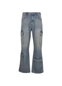 Stoffhose 2Y STUDIOS "2Y Studios Vorin Cargo Baggy Jeans", Herren, Gr. 36, Normalgr&ouml;&szlig;en, vintage blau, 100% Baumwolle, unifarben, relaxed fit, Hosen Stoffhose