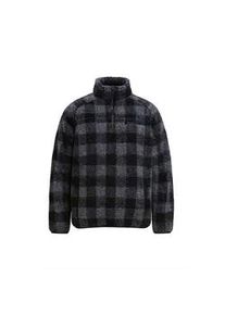 Kapuzenpullover BRANDIT "Brandit Herren Teddyfleece Troyer", Damen, Gr. 5XL, schwarz, grau, 100% Polyester, unifarben, normal, amerikanischer Ausschnitt, Pullover Kapuzenpullover