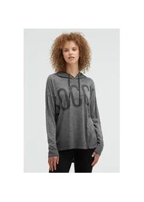 Kapuzenshirt SOCCX, Damen, Gr. XXL, schwarz, Single Jersey, Material: 100% Baumwolle, Glitzermuster, bedruckt, slim fit normal, Rundhals, angeschnitten gerader Abschluss, Shirts Kapuzenshirt, mit &uuml;berschnittenen Schultern