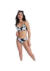 Bikini-Hose Roxy "Printed Essentials", Damen, Gr. L, US-Gr&ouml;&szlig;en, anthrazit spring charming, Obermaterial: 85% Microfaser, 15% Elasthan;, Badehosen Bikini-Hose