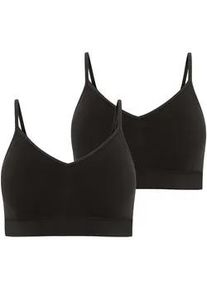 Bustier Jockey "BH Seamfree Core Stretch Bralette 2er Pack", Damen, Gr. XXL, N-Gr, schwarz, Obermaterial: 91% Polyamid PA. 9% Elasthan EL., BHs Bustier
