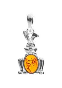 Kettenanh&auml;nger OSTSEE-SCHMUCK "- Hase - Silber 925/000 - Bernstein" Gr. 27, silber (silber 925, silberfarben, wei&szlig;), Schmuckanh&auml;nger, Damen, Silber 925 (Sterlingsilber), Kettenanh&auml;nger