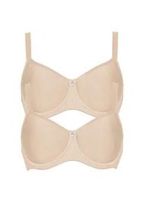 T-Shirt-BH SuSa "2er Pack Spacer BH mit B&uuml;gel Catania", Damen, Gr. 75, Cup B, beige (beige beige), Obermaterial: 50% Polyamid PA. 30% Polyester PES. 20% Elasthan EL., BHs T-Shirt-BH