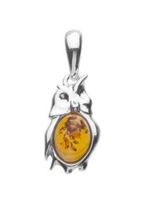 Kettenanh&auml;nger OSTSEE-SCHMUCK "- Eule - Silber 925/000 - Bernstein" Gr. 24, silber (silber 925, silberfarben, wei&szlig;), Schmuckanh&auml;nger, Damen, Silber 925 (Sterlingsilber), Kettenanh&auml;nger