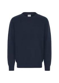 !Solid Strickfleece-Pullover SOLID "Strickpullover SDFINNETADO", Herren, Gr. S, blau (insignia blau), Obermaterial: 70% Baumwolle CO recyc.. 30% Polyester Pol. recyc.., Pullover