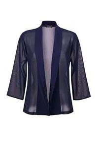 Jackenblazer GOLDNER "Blaue leichte Jacke mit Schalkragen, Halbarm", Damen, Gr. 44, gr&uuml;n (marine), Obermaterial: 100% Polyester PES., figurumspielend, Sonstiges, Blazer, Perfekt f&uuml;r Kleider