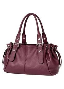 Schultertasche "Bergamo", Damen, Gr. B/H/T: 35cm x 22cm x 10cm onesize, bordeaux, Leder, Collezione Alessandro, Taschen Schultertasche, aus echtem Leder, Made in Italy