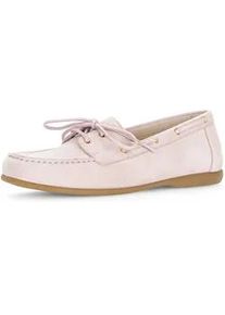 Bootsschuh Gabor, Damen, Gr. 40, ros&eacute;, Ziegenveloursleder, unifarben, Schuhe Bootsschuh, Flats, Schlupfschuh, Slipper, Mokassin mit Best Fitting-Ausstattung