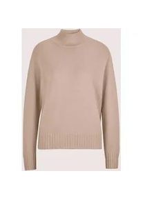 Madeleine Mode Longpullover MADELEINE "Strickpullover Stilvoller Kaschmirpullover mit Stehkragen", Damen, Gr. 40/42, beige, Obermaterial: 90% Schurwolle WV. 10% Kaschmir WS., Modern, Pullover Longpullover, Mit edlem Kaschmir