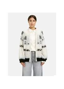 Strickjacke Milano Italy, Damen, Gr. L, cream print, Material: 30% Polyacryl, 29% Polyamid, 22% Alpaka, 14% Poyester, 5% Wolle, gemustert, regular fit kurz, ohne Ausschnitt, Rippb&uuml;ndchen, Strickjacken Strickjacke, aus Feinstrick