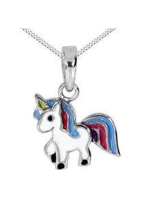 Kette mit Anh&auml;nger OSTSEE-SCHMUCK "- Einhorn - Silber 925/000 -" Gr. 36, bunt (mehrfarbig), Schmuck_Sets, Damen, Silber 925 (Sterlingsilber)