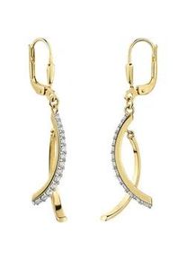 Paar Ohrh&auml;nger Firetti "Schmuck Geschenk Gold 333 Ohrschmuck Ohrringe", gelbgoldfarben, wei&szlig;goldfarben, kristallwei&szlig;, kristallwei&szlig;, Ohrringe, Damen, Gelbgold 333, mit Zirkonia (synth.)