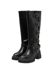 Stiefel Buffalo "Buffalo BULL BOOT HI FB - VEGAN NAPPA", Damen, Gr. 41, schwarz, Polyurethan, unifarben, Schuhe Stiefel