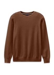 Rundhalspullover Bugatti "Regular Fit", Herren, Gr. XXL, 70, braun, Strick, 100% Baumwolle, unifarben, regular fit, Rundhals, Pullover Rundhalspullover, mit einer Struktur