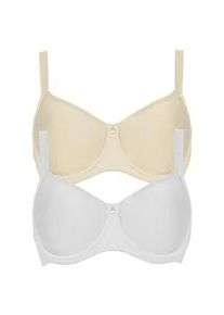 T-Shirt-BH SuSa "2er Pack Spacer BH mit B&uuml;gel Catania", Damen, Gr. 95, Cup E, bunt (champagner wei&szlig;), Obermaterial: 50% Polyamid PA. 30% Polyester PES. 20% Elasthan EL., BHs T-Shirt-BH